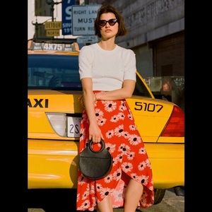 NWT Anthropologie Colloquial Daisy Wrap Skirt in M